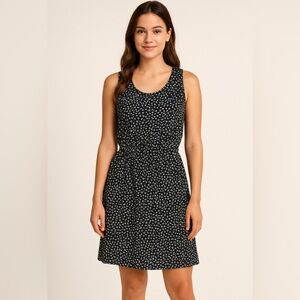 KAVU Black Confetti Print Sleeveless Casual Dress Size Small‎